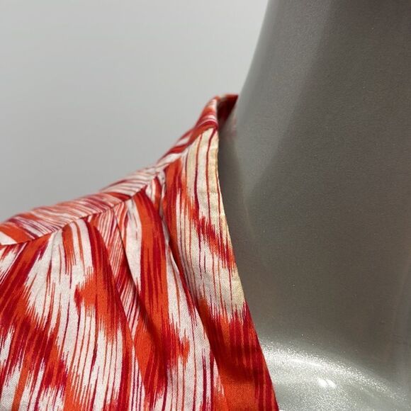 Ellen Tracy Sleeveless  Printed Maxi Dress Orange White Size 4 - Picture 8 of 13